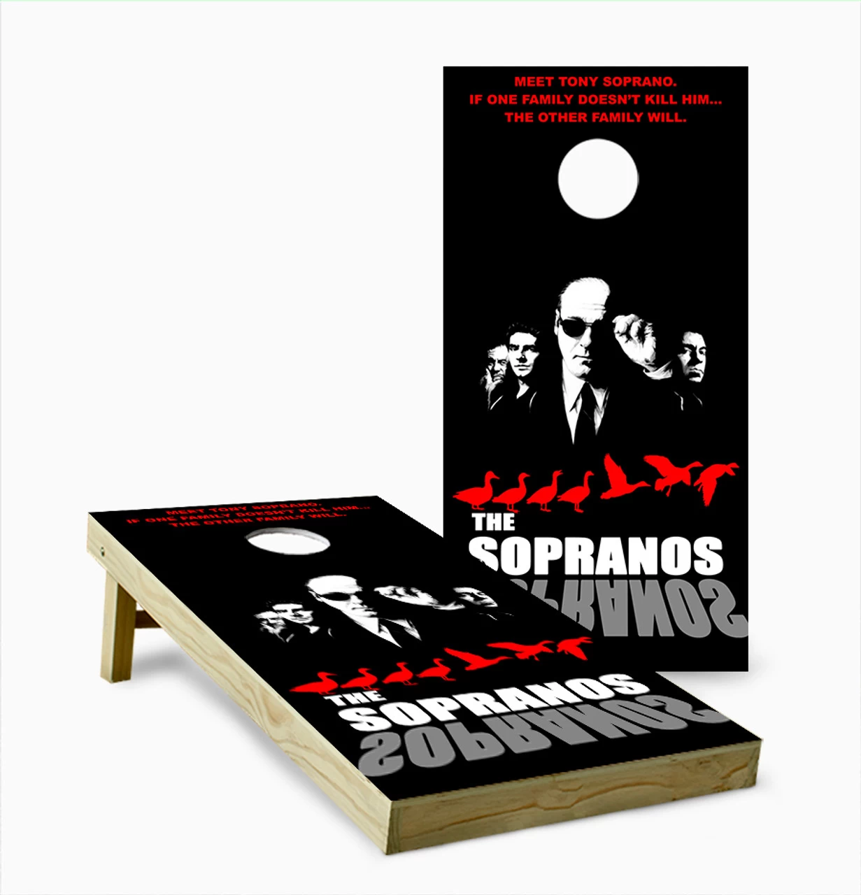 The Sopranos Version 2 Cornhole Set With Bags 3 The Sopranos Version 2 Cornhole Set With Bags
