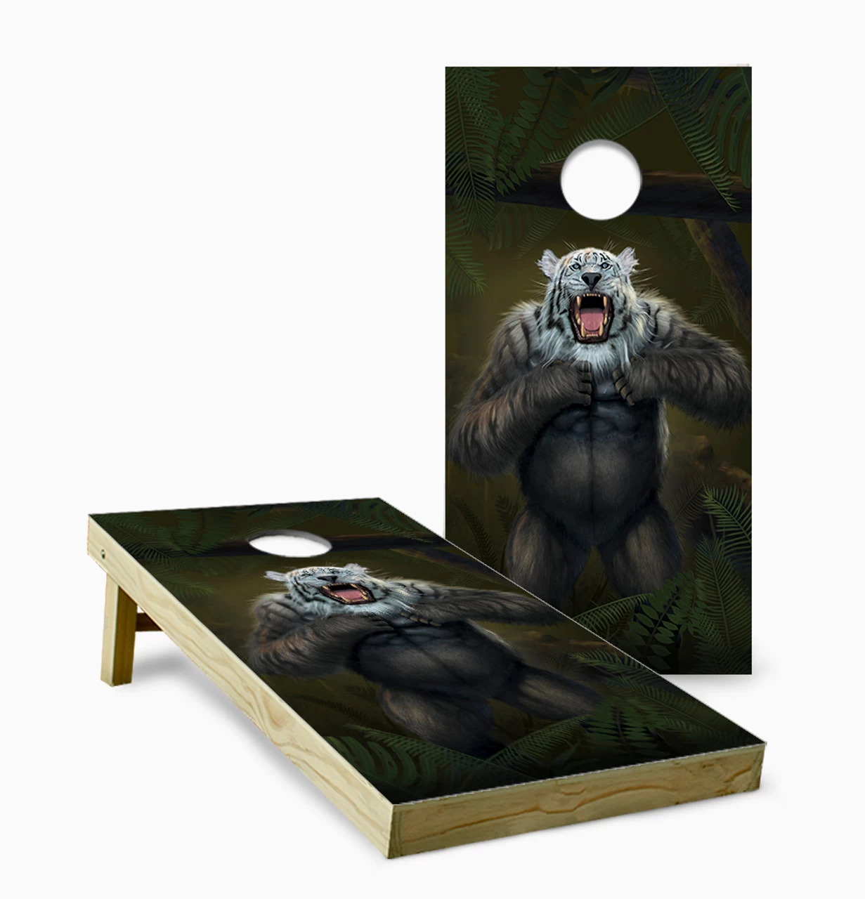 Tigerilla White Tiger Version Cornhole Set With Bags 3 Tigerilla White Tiger Version Cornhole Set With Bags
