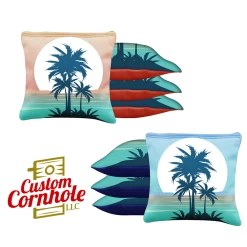Tropical Palms Tournament Cornhole Bags - Set Of 8
