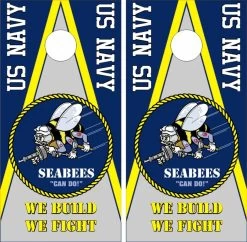 US Navy Seabees Cornhole Wraps - Set Of 2