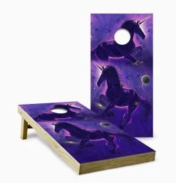 Unicorn Nebula Cornhole Set With Bags
