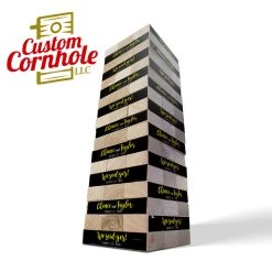 We Said Yes Black And Gold Giant Topple Tower Game