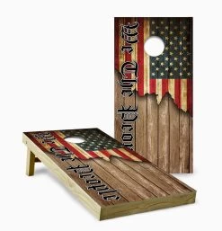 American Flag We The People Cornhole Set With Bags
