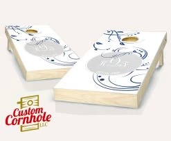 Wedding Floral Monogram Cornhole Set With Bags