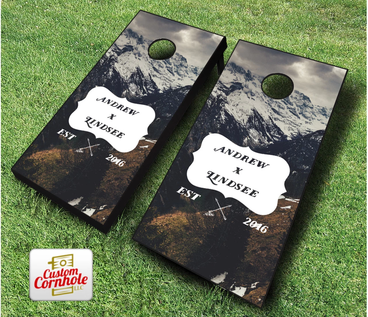 Wedding Mountains Cornhole Set With Bags 4 Wedding Mountains Cornhole Set With Bags - Image 2