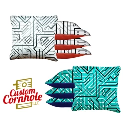 White Aqua Tech Tournament Cornhole Bags - Set Of 8