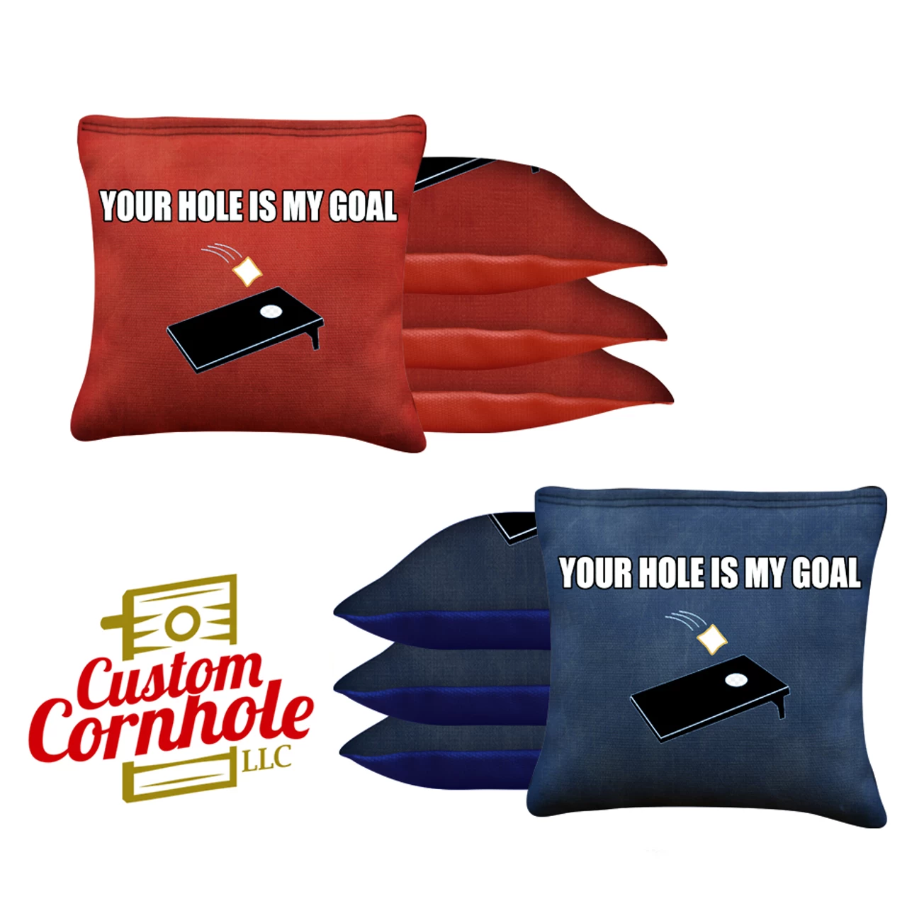 Your Hole Is My Goal Tournament Cornhole Bags - Set Of 8 3 Your Hole Is My Goal Tournament Cornhole Bags - Set Of 8