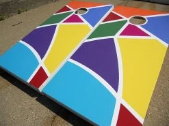 Abstract Cornhole Set With Bags