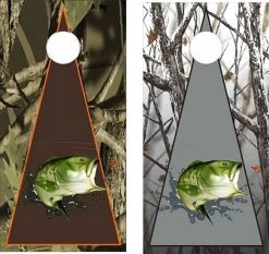 Bass Triangle Cornhole Wraps - Set Of 2