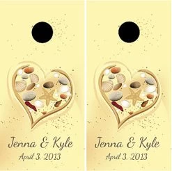 Beach Wedding Cornhole Wraps - Set Of 2