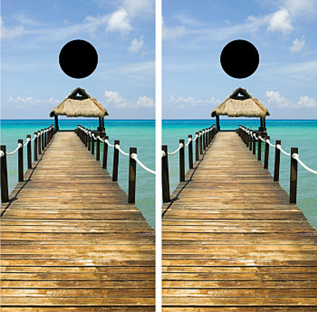 Boardwalk Beach Cornhole Wraps - Set Of 2 3 Boardwalk Beach Cornhole Wraps - Set Of 2