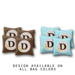 Custom Wedding Badge Monogram Cornhole Bags - Set Of 8