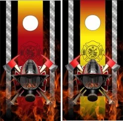 Firefighter Flame Cornhole Wraps - Set Of 2