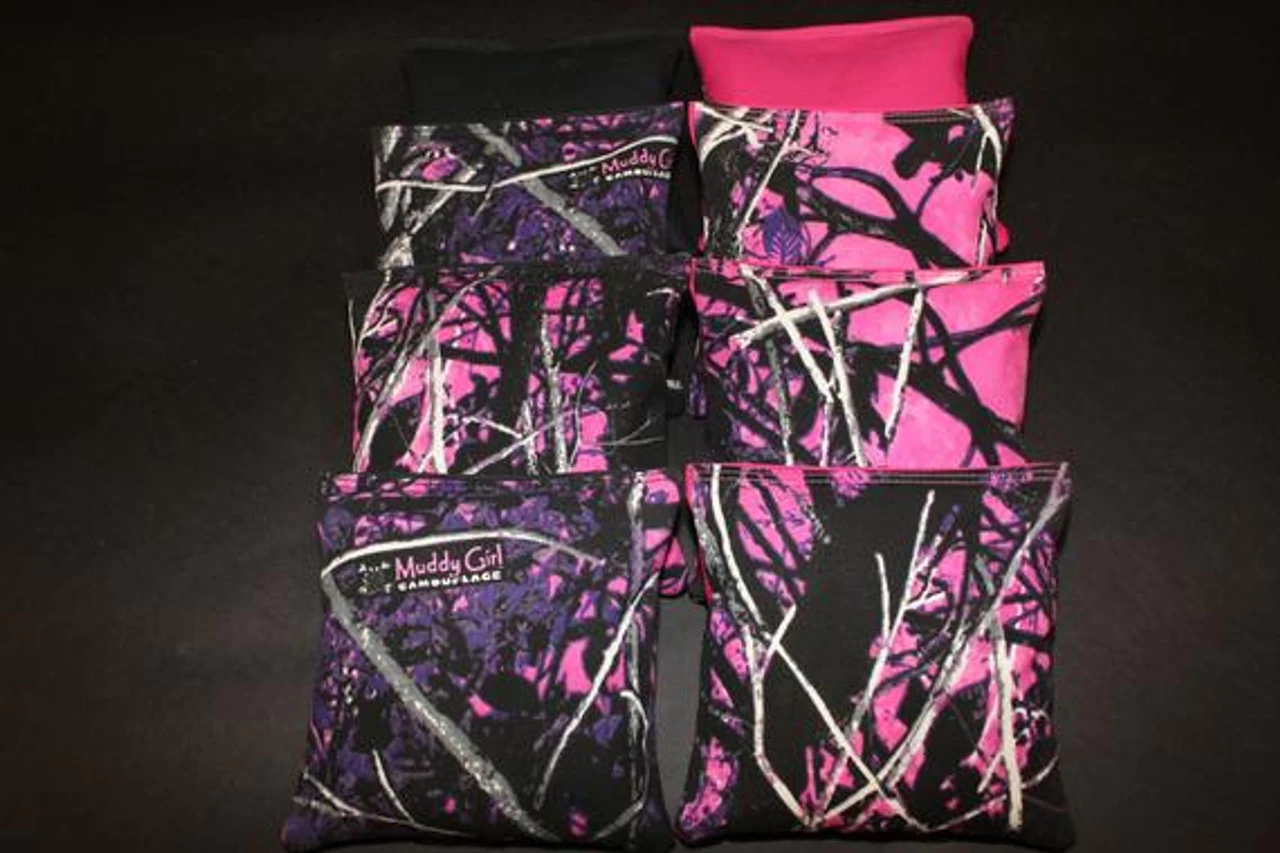 Muddy Girl Black & Pink Camo Cornhole Bags - Set Of 8 3 Muddy Girl Black & Pink Camo Cornhole Bags - Set Of 8