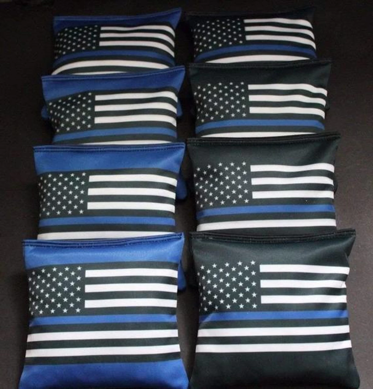 Blue Line Flag Cornhole Bags - Set Of 8 3 Blue Line Flag Cornhole Bags - Set Of 8