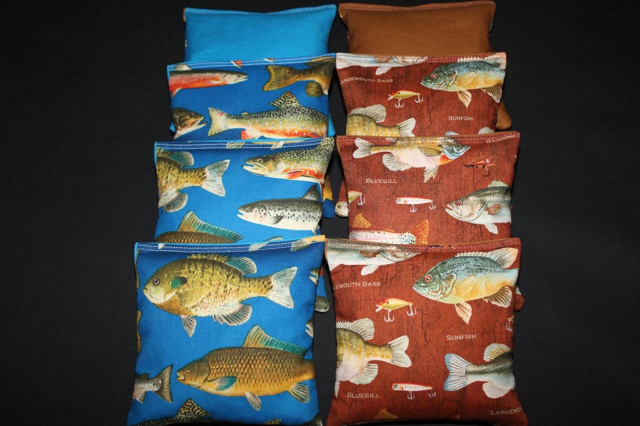 Fishing (Version 3) Cornhole Bags - Set Of 8 3 Fishing (Version 3) Cornhole Bags - Set Of 8
