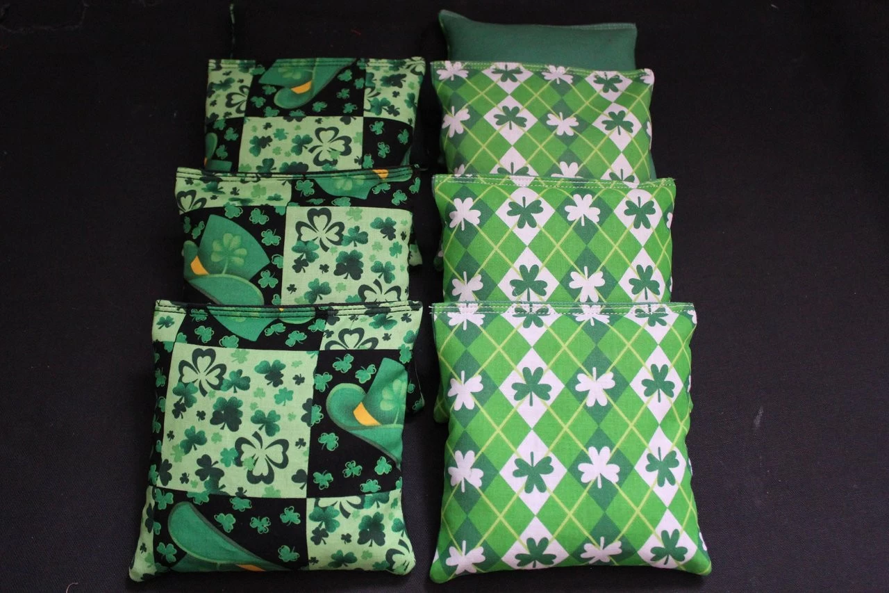Lucky Shamrock Cornhole Bags - Set Of 8 4 Lucky Shamrock Cornhole Bags - Set Of 8 - Image 2
