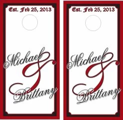White Wedding Cornhole Wraps - Set Of 2