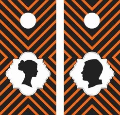 Orange Wave Cornhole Wraps - Set Of 2