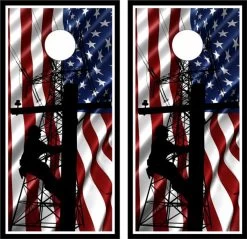 Electrical Lineman Cornhole Set With Bags 6 Electrical Lineman Cornhole Set With Bags -Pro Cornhole Shop lineman wrap american flag 3 1 64357 25679.1694454138