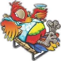 Beach Parrot Cornhole Decal
