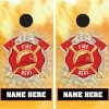 Personalized Fire Department Cornhole Wraps - Set Of 2 2 Personalized Fire Department Cornhole Wraps - Set Of 2 -Pro Cornhole Shop personalized firefighter cornhole wraps l 42822.1394066234