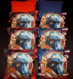 Firefighter Mask Cornhole Bags - Set Of 8