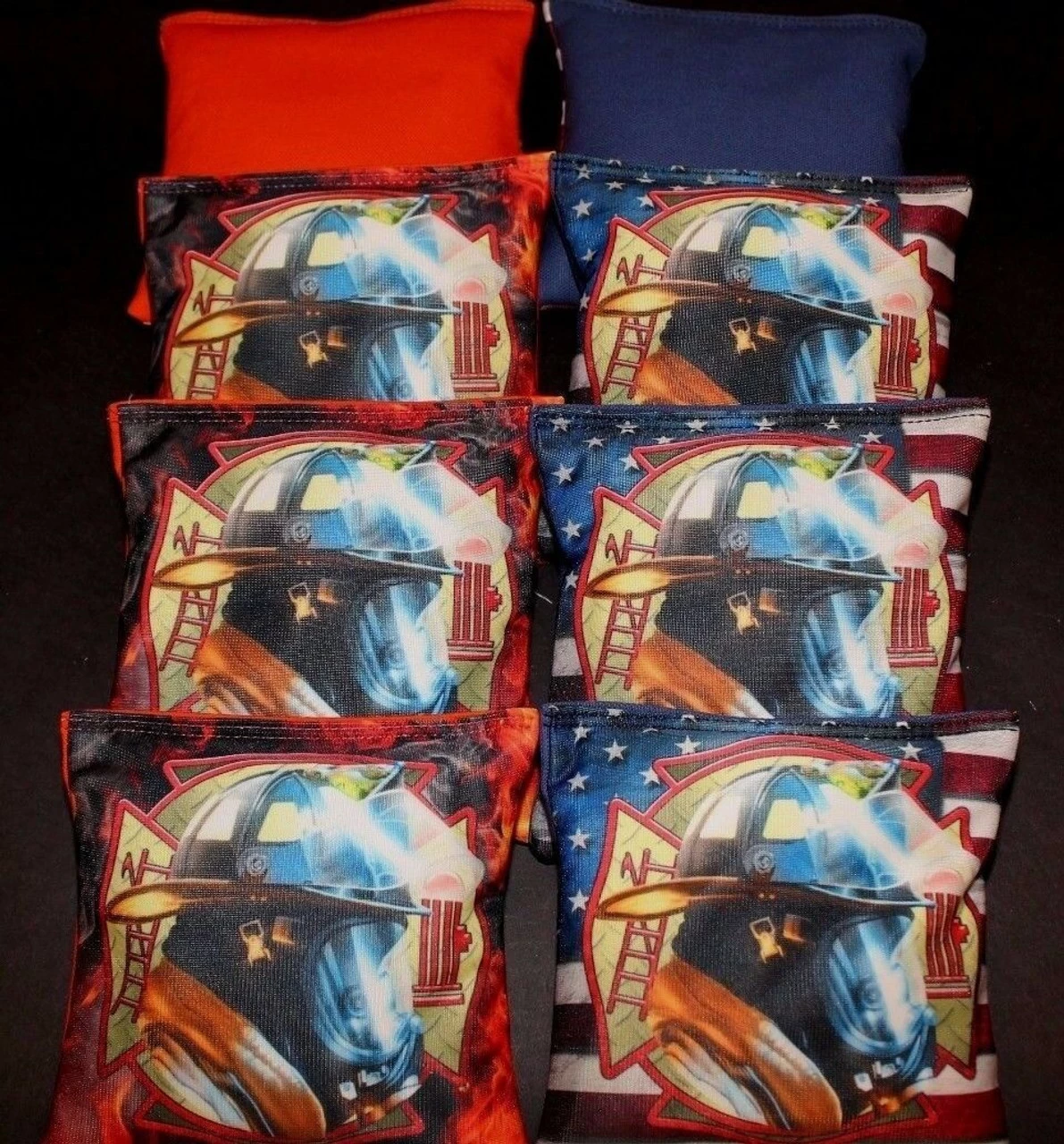 Firefighter Mask Cornhole Bags - Set Of 8 3 Firefighter Mask Cornhole Bags - Set Of 8