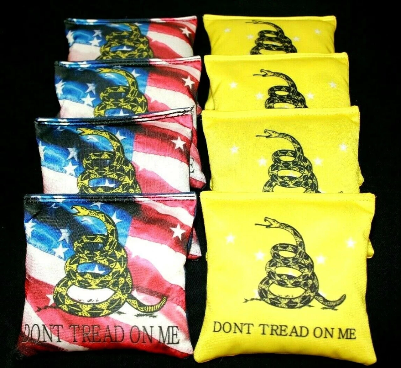 Don't Tread On Me American Flag Cornhole Bags - Set Of 8 3 Don't Tread On Me American Flag Cornhole Bags - Set Of 8