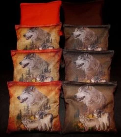Wolf Cornhole Bags - Set Of 8