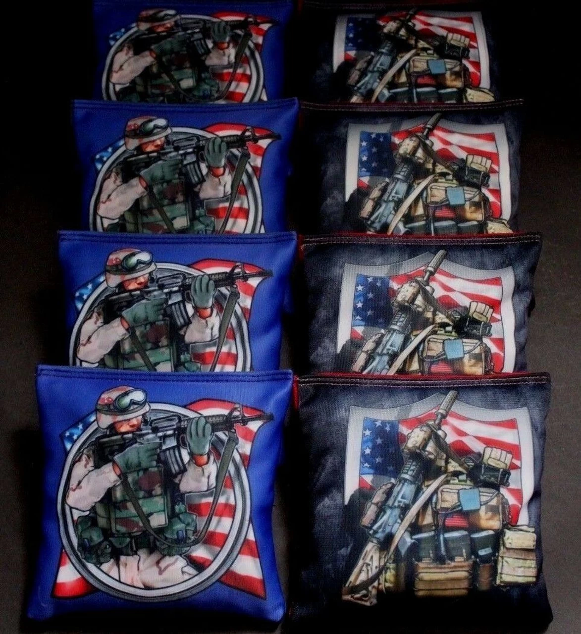 Armed Forces Military Marine Soldier Cornhole Bags - Set Of 8 3 Armed Forces Military Marine Soldier Cornhole Bags - Set Of 8