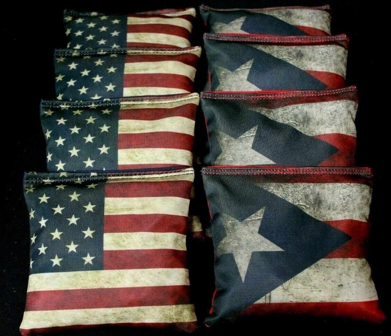 Rustic American Puerto Rico Flag Cornhole Bags - Set Of 8 4 Rustic American Puerto Rico Flag Cornhole Bags - Set Of 8 - Image 2