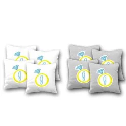 Custom Gold Wedding Ring Cornhole Bags - Set Of 8