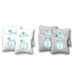 Custom Wedding Ring Cornhole Bags - Set Of 8