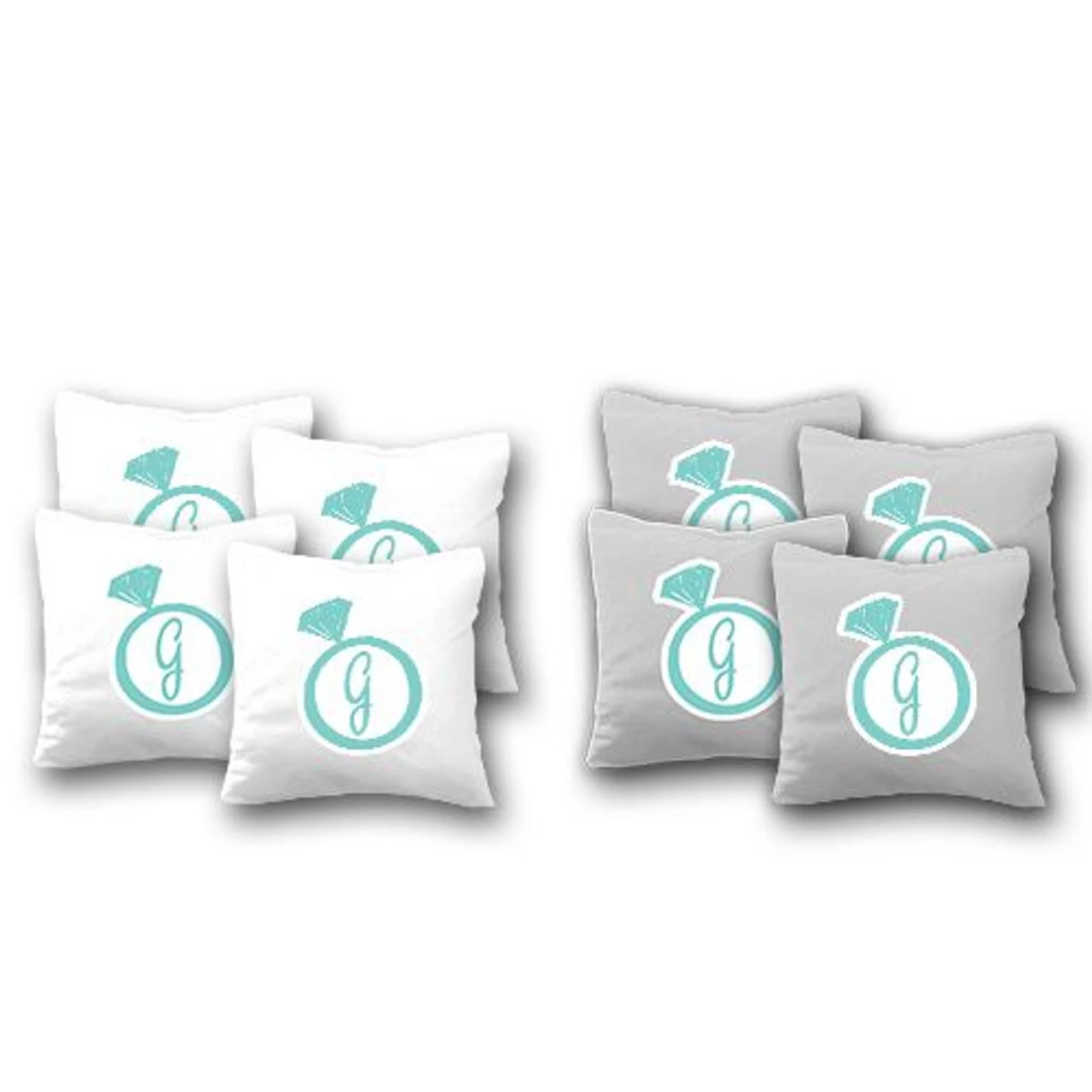 Custom Wedding Ring Cornhole Bags - Set Of 8 3 Custom Wedding Ring Cornhole Bags - Set Of 8