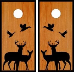 Deer And Ducks Classic Cornhole Wraps - Set Of 2