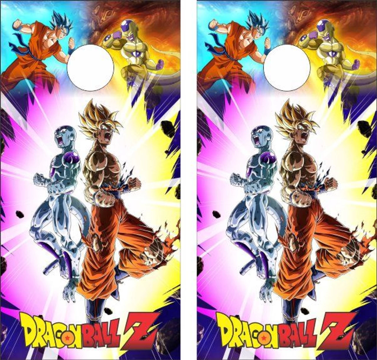 Dragon Ball Z Version 4 Cornhole Wraps - Set Of 2 3 Dragon Ball Z Version 4 Cornhole Wraps - Set Of 2